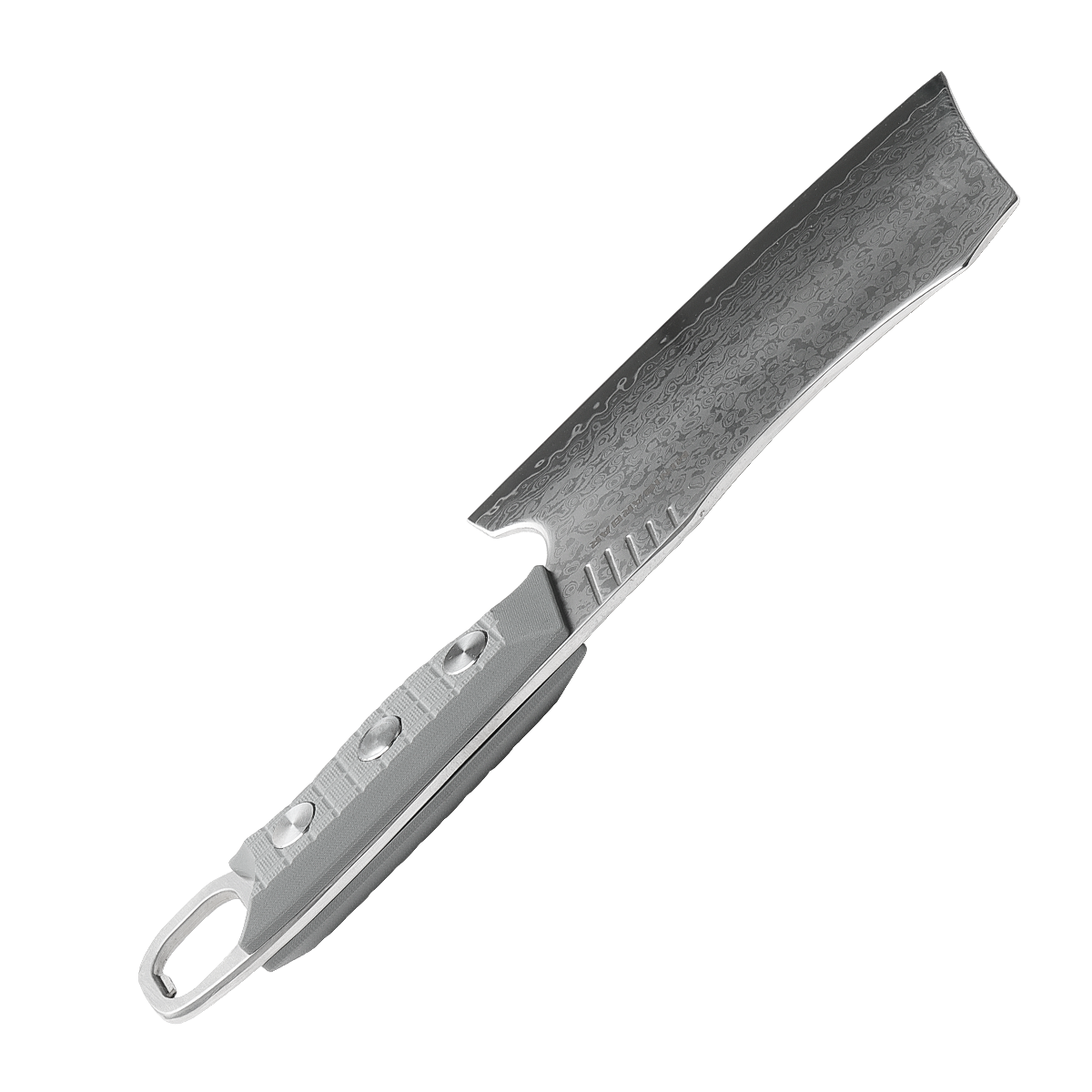 Minibarbar damascus  slicing and dicing indoors/outdoors kitchen knife